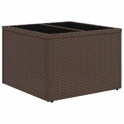 Tuinbankenset met kussen 5 pcs Bruin en wit poly rattan