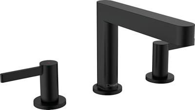 Hansgrohe Wastafelmengkraan Finoris 3-gats 110 met Push-Open Waste Mat Zwart