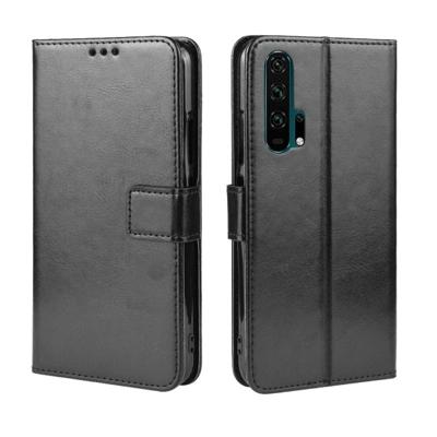 Retro Crazy Horse textuur horizontale Flip lederen case voor HUAWEI Honor 20pro met houder & kaartsleuven & fotolijstjes (zwart)