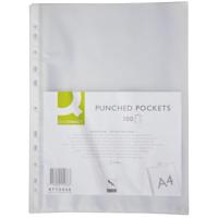 Q-CONNECT geperforeerde showtas 11-gaatsperforatie, gekorreld, 60 micron, pak van 100 stuks - thumbnail