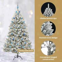 VidaXL Kunstkerstboom met 300 led groen en wit 210 cm pvc en metaal - thumbnail