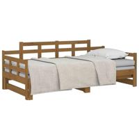 Slaapbank uitschuifbaar grenenhout honingbruin 2x(90x190) cm - thumbnail