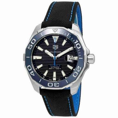 Tag Heuer Heren WAY201C.FC6395 &apos;Aquaracer&apos; automatisch zwart nylon en lederen horloge
