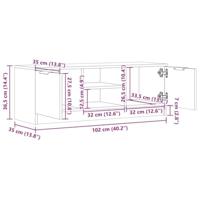 Tv-meubel 102x35x36,5 cm bewerkt hout artisanaal eikenkleur - thumbnail
