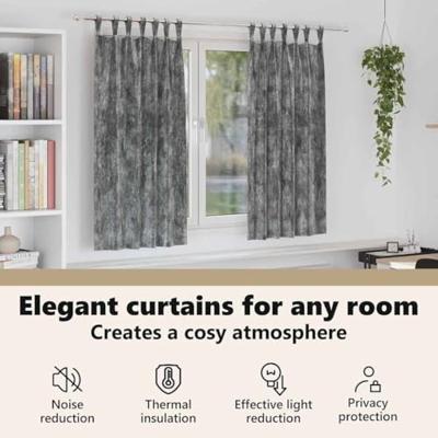 VidaXL Velvet gordijnen met gordijnen 2 pcs grijs 175 x 140 cm fluweel