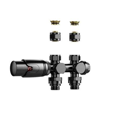 Belrad Radiatorkraan - 19.8x4.3 - thermostatisch - muur- en vloeraansluting - 1/2MX16/2 M30 - gunmetal BLR306 Belrad Radiatorkraan - 19.8x4.3 - thermostatisch - muur- en vloeraansluting - 1/2MX16/2 M30 - gunmetal BLR306