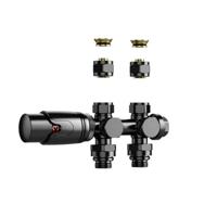 Belrad Radiatorkraan - 19.8x4.3 - thermostatisch - muur- en vloeraansluting - 1/2MX16/2 M30 - gunmetal BLR306 - thumbnail