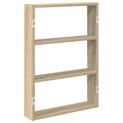 Wandschap 43x9x60 cm bewerkt hout sonoma eikenkleurig