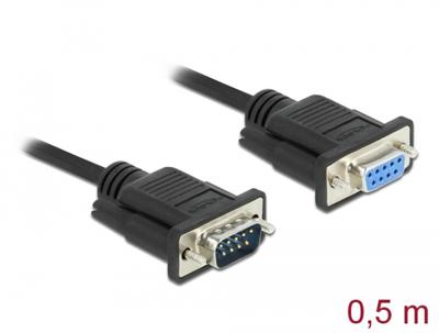 Delock Aansluitkabel Serieel [1x RS232-stekker - 1x RS232-bus] 0.5 m Zwart - thumbnail