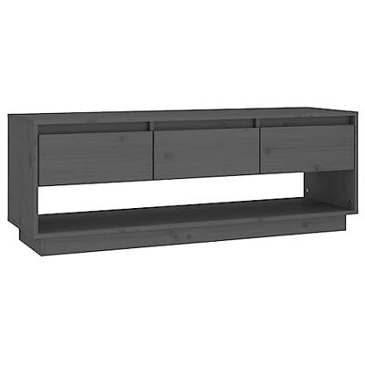 Tv-meubel 110,5x34x40 cm massief grenenhout grijs