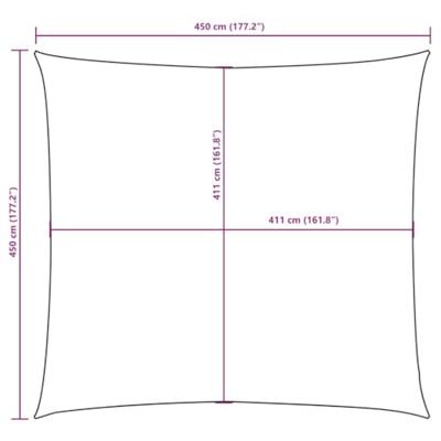 VidaXL Zonnescherm vierkant 4,5x4,5 m oxford stof bruin