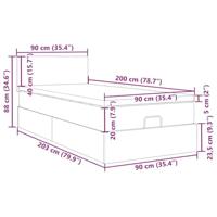 Ottoman bed met matras en LED's 90x200cm fluweel zwart - thumbnail