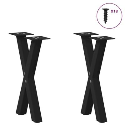 Salontafelpoten 2 st X-vormig 38x(42-43) cm staal zwart Salontafelpoten 2 st X-vormig 38x(42-43) cm staal zwart