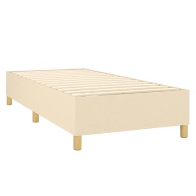 Boxspring met matras en LED stof crèmekleurig 100x200 cm