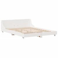 Bedframe zonder matras massief grenenhout wit 120x190 cm - thumbnail