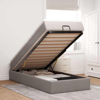 Ottoman bed met matras 90x190cm stof taupe