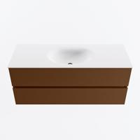 MONDIAZ VICA 120cm badmeubel onderkast Rust 2 lades. Wastafel MOON midden zonder kraangat, kleur Talc. - thumbnail