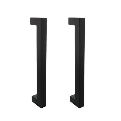 Deurgrepen per paar vierkant 325x60x25mm hart op hart 300mm rvs mat zwart