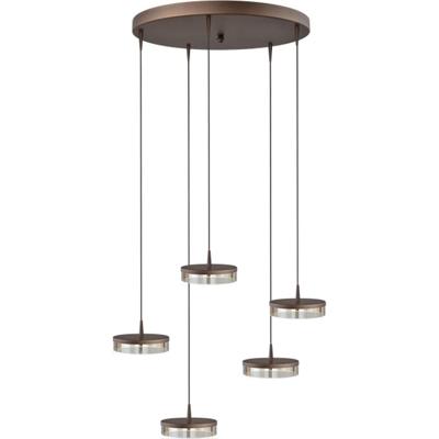 Masterlight 5-lichts hanglampImperia Ø 50cm cacao bruin - 2042-15-15-02-50-5
