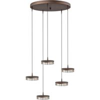 Masterlight 5-lichts hanglampImperia Ø 50cm cacao bruin - 2042-15-15-02-50-5 - thumbnail