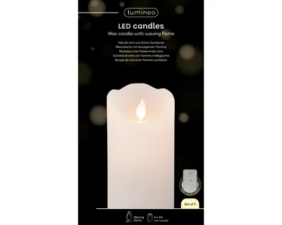 Lumineo LED Waving Kaarsen + Afstandsbediening 3 Stuks Wit