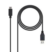 NANOCABLE 10.01.4001 - 3A USB-C naar USB 3.1 kabel, hoofdgebruik, mobiele telefoons, tablets, overdrachtssnelheid tot 10 Gbit/s, tot 3 ampère opladen, Gen2, stekker op stekker, type UC/M-A/M, zwart, 1 MT. 34 DE - thumbnail