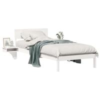 Bedframe met nachttafels Wit 80 x 200 cm Massief grenenhout - thumbnail