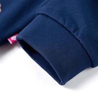Kindertrui bloemenprint 116 marineblauw - thumbnail