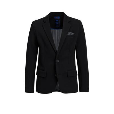 WE Fashion colbert Acer met rib structuur zwart