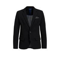 WE Fashion colbert Acer met rib structuur zwart - thumbnail