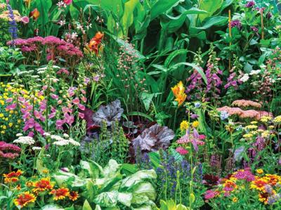 Bloemenmix 70x50cm Tuinschilderij II Customize-it - Customize it