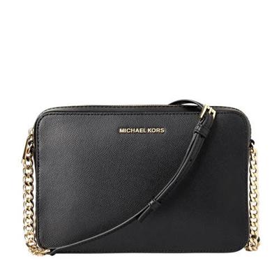 Michael Kors leren crossbody tas Jet Set L zwart
