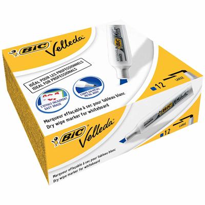 Whiteboardmarker Bic Velleda 1781 schuin large blauw | 12 stuks