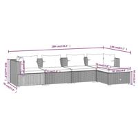 5-delige Loungeset met kussens poly rattan bruin - thumbnail