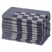 Keukendoeken 10 st 50x70 cm katoen blauw en wit - thumbnail