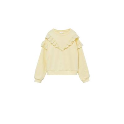 Mango Kids sweater met ruches geel Mango Kids sweater met ruches geel