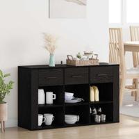 Dressoir met lade Zwart Eiken 100 x 30 x 59,5 cm Bewerkt hout - thumbnail