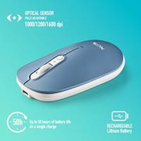 Muis NGS SHELL-RB Blauw 1600 dpi - thumbnail