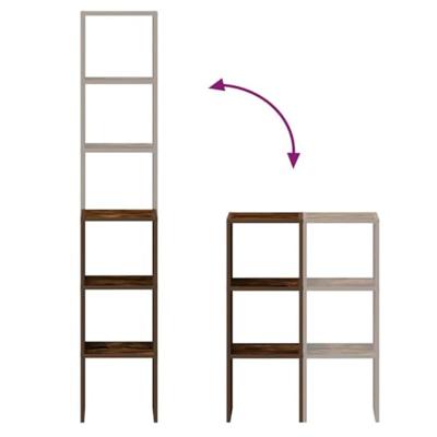 Boekenkasten 2 st 30x30x80 cm bewerkt hout gerookt eikenkleurig Boekenkasten 2 st 30x30x80 cm bewerkt hout gerookt eikenkleurig