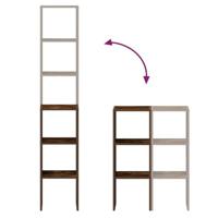 Boekenkasten 2 st 30x30x80 cm bewerkt hout gerookt eikenkleurig - thumbnail