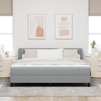 Boxspringbed met matras Lichtgrijs 180 x 200 cm Stof - thumbnail