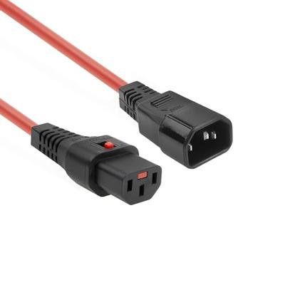 ACT AK5192 Netsnoer C13 IEC Lock | C14 | Rood | 50 cm