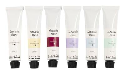 Creativ Company Gouacheverf, pastelkleuren, 6x20 ml/ 1 doos Creativ Company Gouacheverf, pastelkleuren, 6x20 ml/ 1 doos