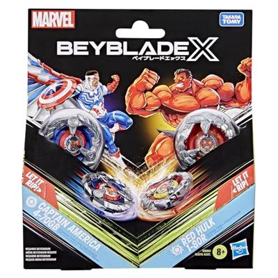 Beyblade X Multipack Top Captain America 4-70GB vs. Red Hulk 1-80R, vanaf 8 jaar