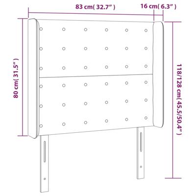 Hoofdbord met randen 163x16x78/88 cm stof blauw - thumbnail