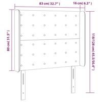 Hoofdbord met randen 203x16x118/128 cm stof blauw - thumbnail