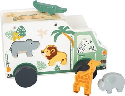 Small Foot - houten vormenstoof jeep safari, 6dlg. Small Foot - houten vormenstoof jeep safari, 6dlg.