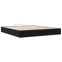 Ottoman bedframe zonder matras 180x200 cm fluweel zwart - thumbnail