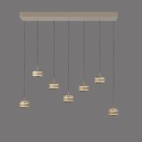 Paul Neuhaus 7L eettafel hanglampPure Falling Rings bronce - 2505-97 - thumbnail