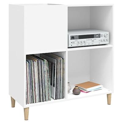 Platenkast 84,5x38x89 cm bewerkt hout wit